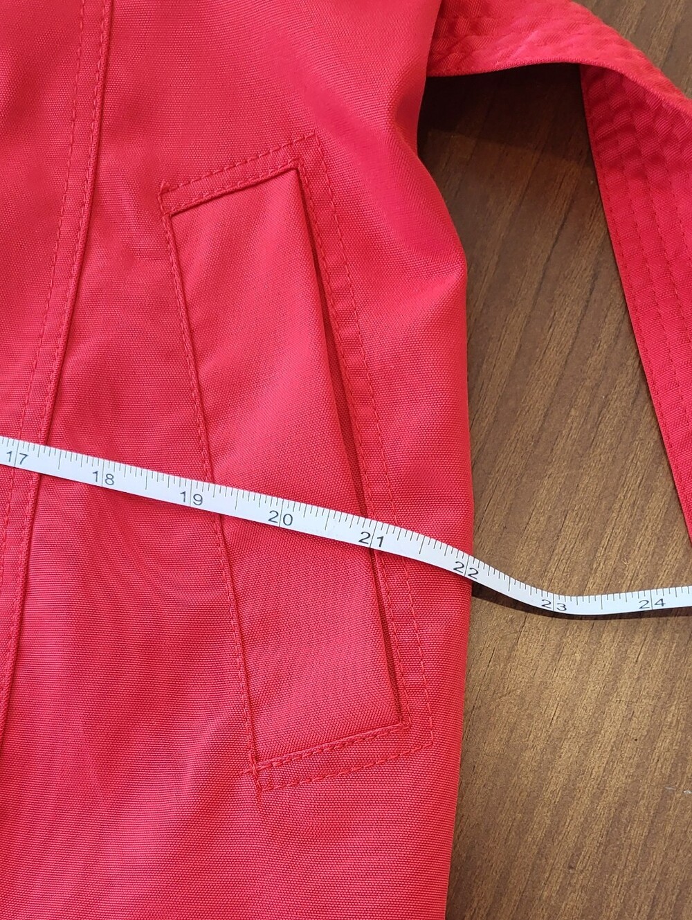 ❤️ le château Classic Red Trench Coat with Belt - Picture 4 of 13